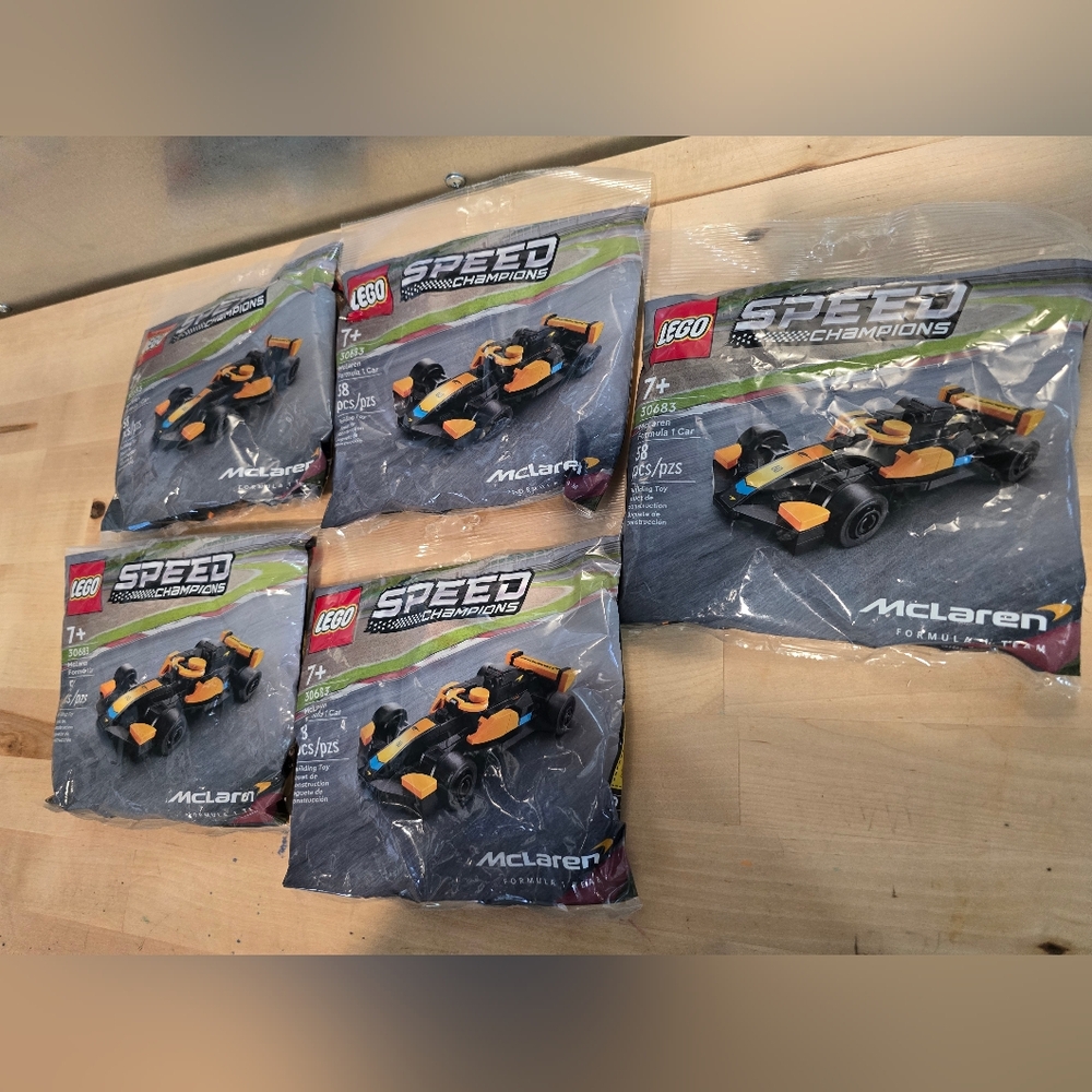 Lego Speed Champions Lot Of 5 Mclaren Formula 1 Car 30683 Poly Bag 58 pcs NEW